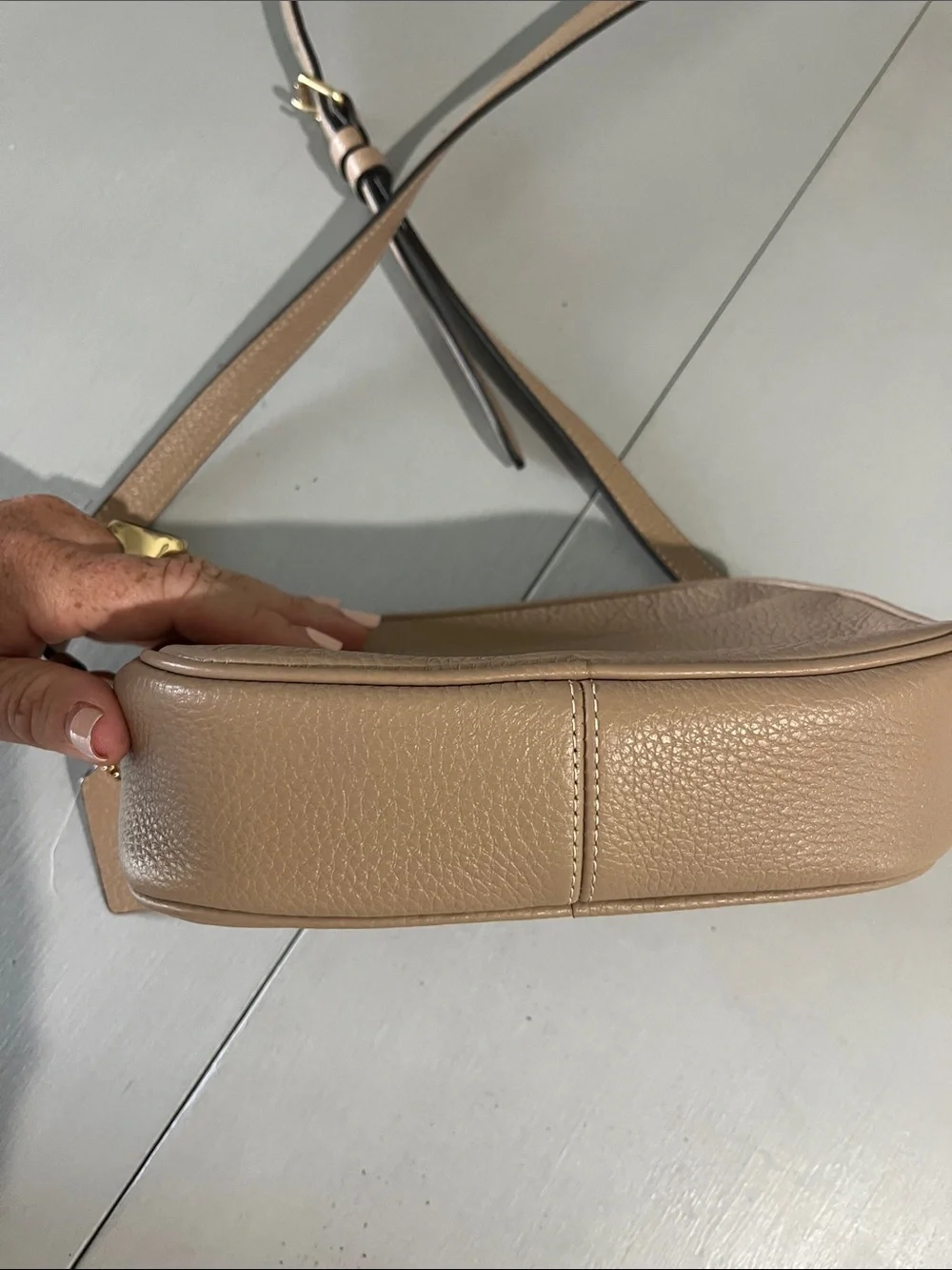 Coach Pebbled Leather Crossbody in Nude Tan - Picture 6 of 11
